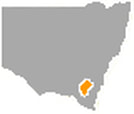 Map of NSW with highlighted Australian Capital Territory